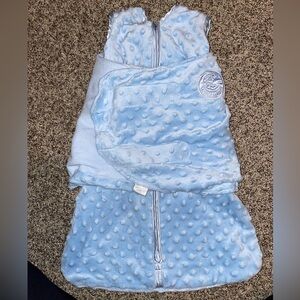 Halo SleepSack Swaddle Plushy Dot Velboa Blue TOG 3.0